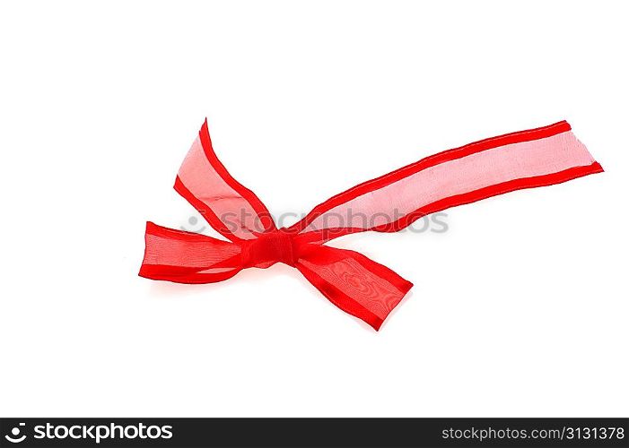 beautiful red bow on white background