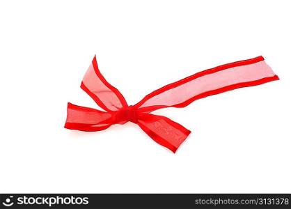 beautiful red bow on white background