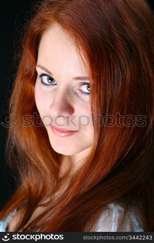 beautiful red hair girl portrait