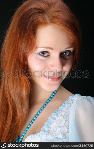 beautiful red hair girl portrait