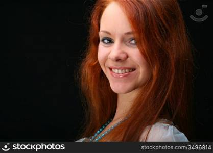 beautiful red hair girl portrait
