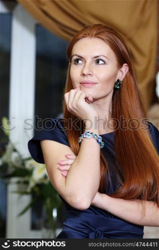 beautiful red-haired woman