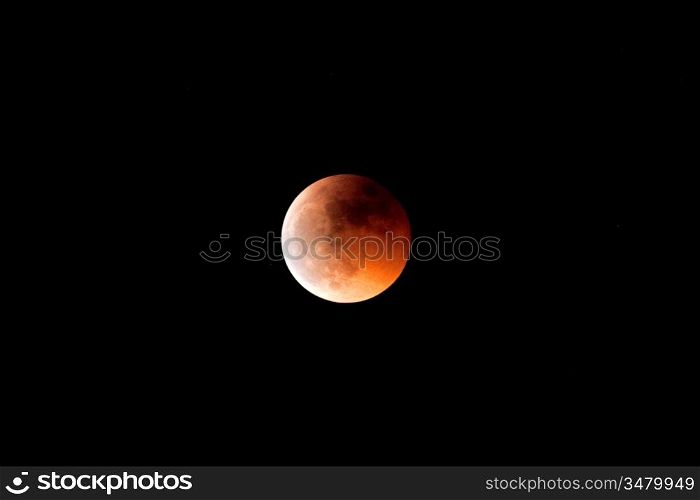 Beautiful red moon during a lunar eclipse