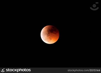 Beautiful red moon during a lunar eclipse