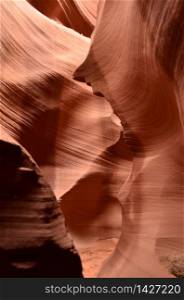 Beautiful red rock slot canyon in Arizona.