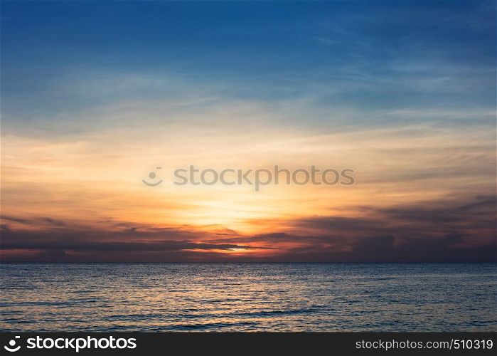 beautiful red sunset over the ocean