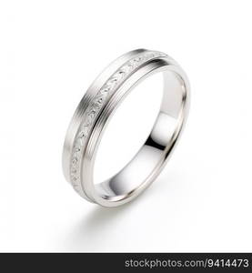 beautiful ring design. wedding engagement rings with diamonds on isolate white background. 