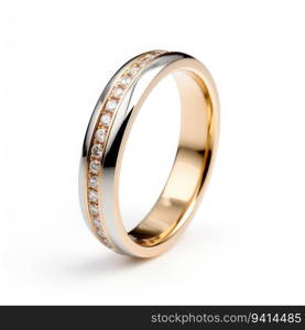 beautiful ring design. wedding engagement rings with diamonds on isolate white background. 