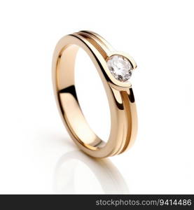 beautiful ring design. wedding engagement rings with diamonds on isolate white background. 