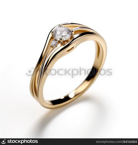 beautiful ring design. wedding engagement rings with diamonds on isolate white background. 