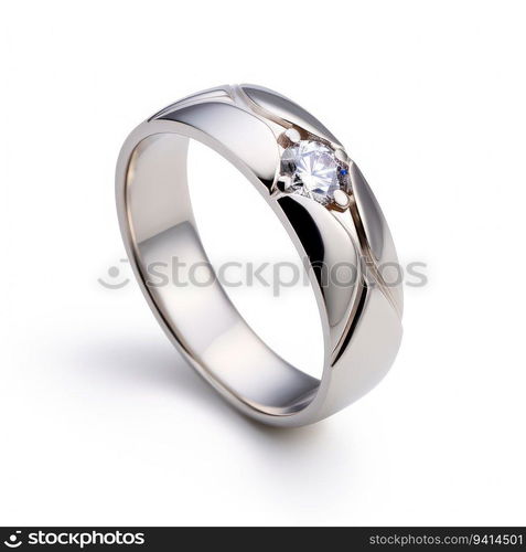 beautiful ring design. wedding engagement rings with diamonds on isolate white background. 