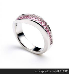 beautiful ring design. wedding engagement rings with diamonds on isolate white background. 