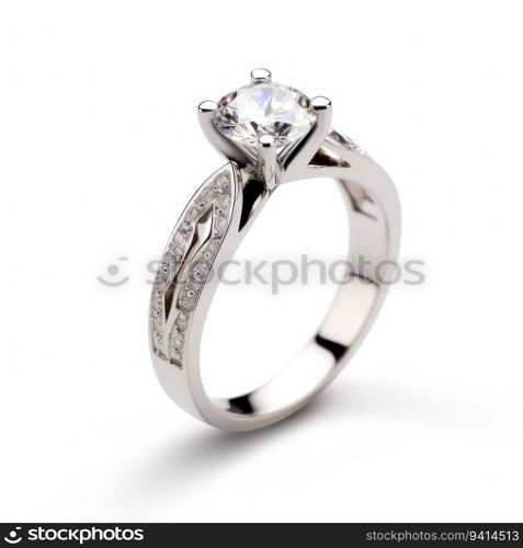 beautiful ring design. wedding engagement rings with diamonds on isolate white background. 