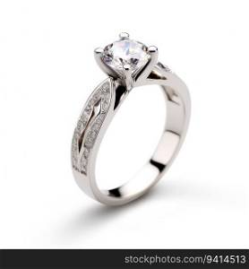 beautiful ring design. wedding engagement rings with diamonds on isolate white background. 