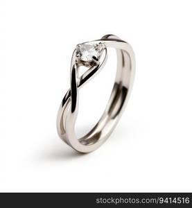 beautiful ring design. wedding engagement rings with diamonds on isolate white background. 