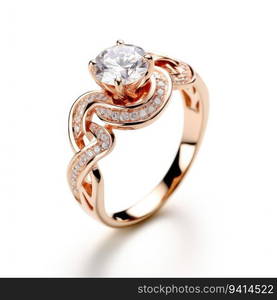 beautiful ring design. wedding engagement rings with diamonds on isolate white background. 