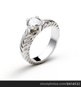 beautiful ring design. wedding engagement rings with diamonds on isolate white background. 