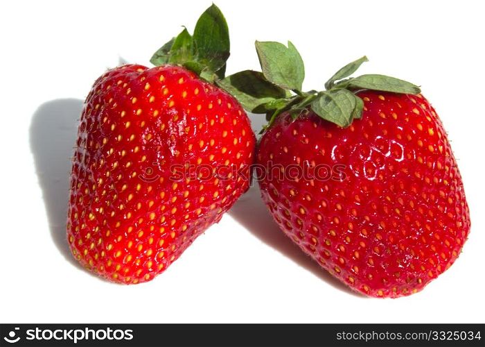 Beautiful ripe strawberry on the white isolated background