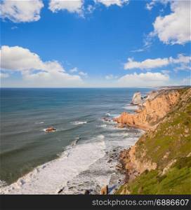 Beautiful rocky Atlantic ocean coastline, Portugal