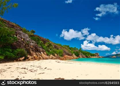 Beautiful rocky beach at Seychelles