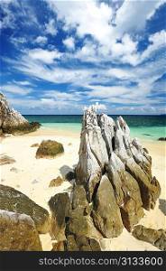 Beautiful rocky beach in thailand