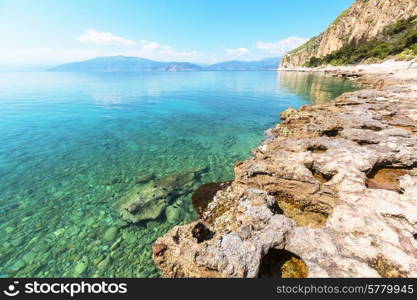 Beautiful rocky coastline in Greece