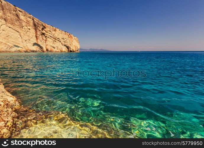 Beautiful rocky coastline in Greece