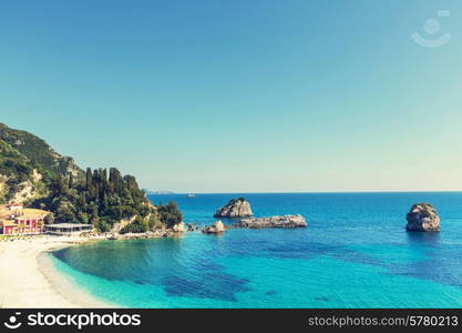 Beautiful rocky coastline in Greece