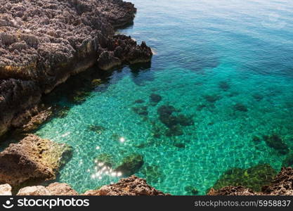 Beautiful rocky coastline in Greece