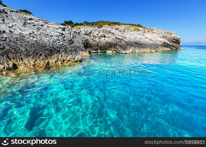 Beautiful rocky coastline in Greece