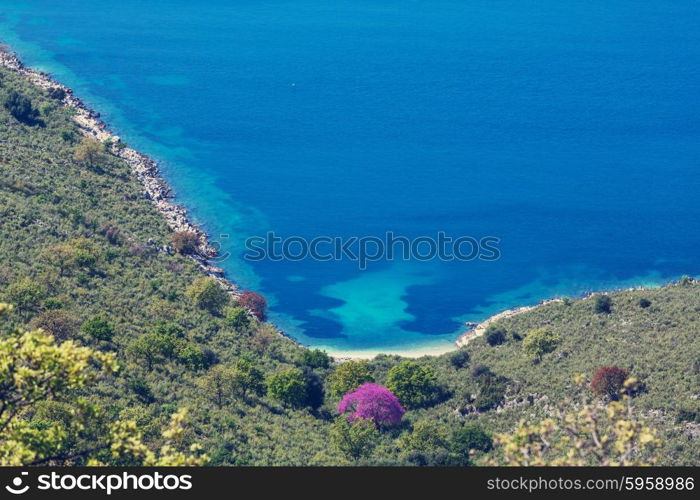 Beautiful rocky coastline in Greece