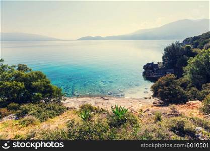 Beautiful rocky coastline in Greece