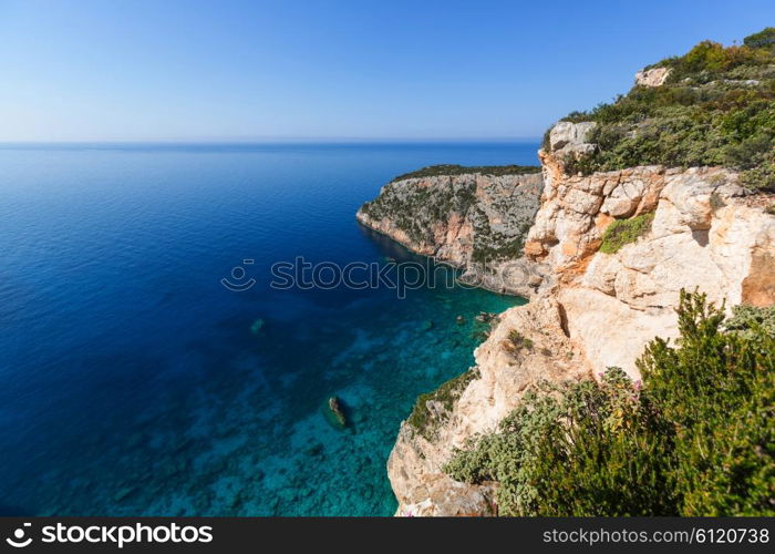 Beautiful rocky coastline in Greece