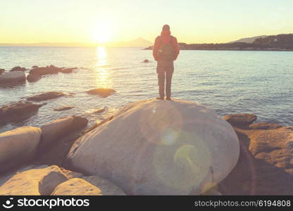 Beautiful rocky coastline in Greece