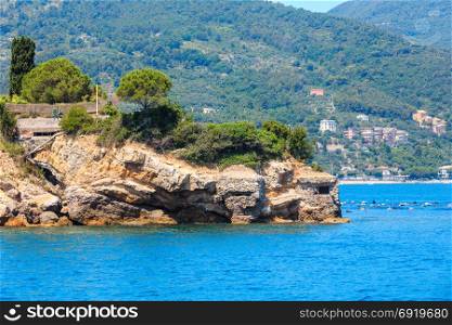 Beautiful rocky sea coast just near Palmaria island in Portovenere, in the Gulf of Poets (La Spezia, Liguria, Italy)