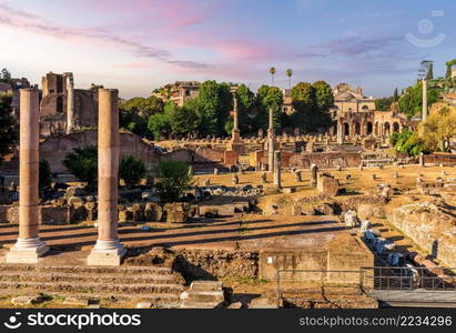 Beautiful Roman Forum ruins, Temples and Archs, Rome, Italy. Roman Forum ruins, Temples and Archs, Rome, Italy