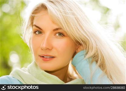 Beautiful romantic blonde close-up portrait