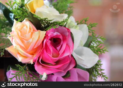beautiful rose artificial flower as valentine background