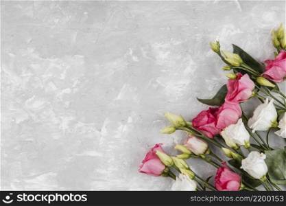 beautiful roses assortment with copy space