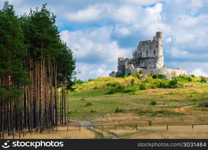 Beautiful ruined castle in Mirow, Poland