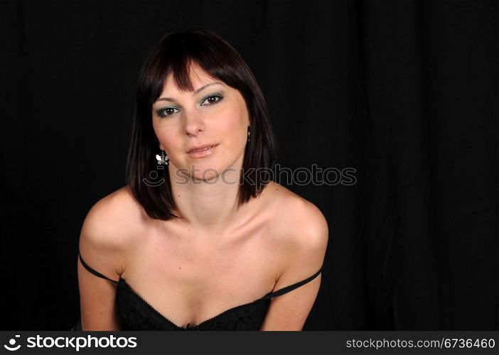 Beautiful Russian woman in a black top