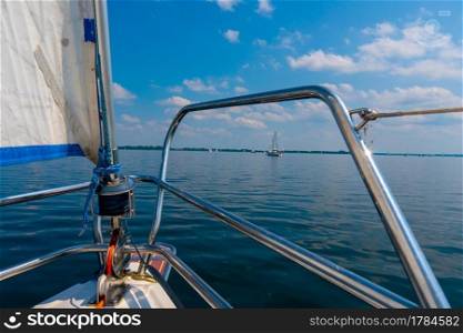 Beautiful sailboat sailing sails blue Mediterranean