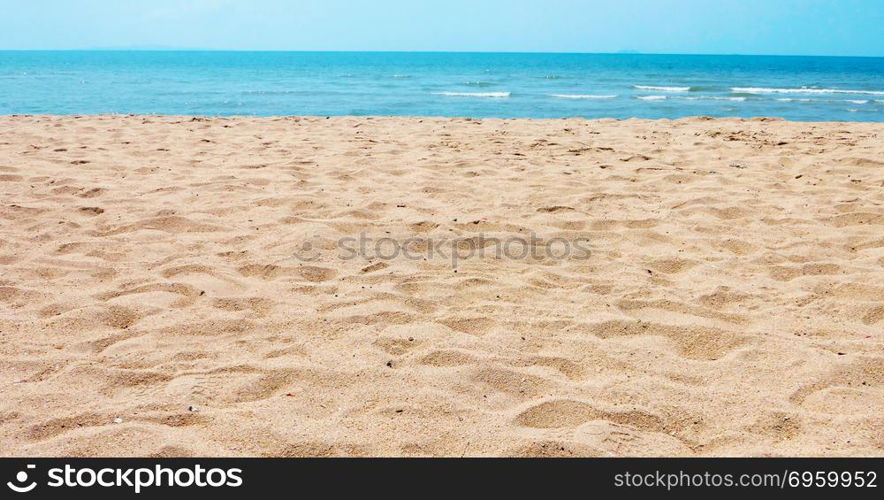 Beautiful sand beach and blue sky. Sand beach