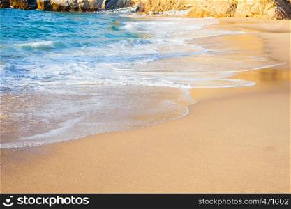 Beautiful sand beach and ocean wave. California, USA