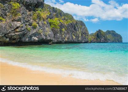 Beautiful sandy beach and sea shore, Palawan, Philippines