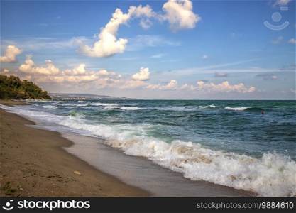Beautiful scenic view to the shore of the black sea