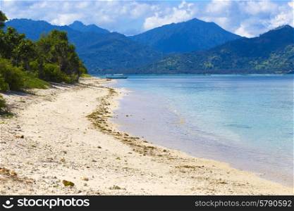 Beautiful sea and coastlines of Gili islands, Indonesia.