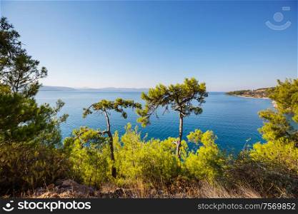 Beautiful sea coast in Turkey. Amazing natural landscapes along Lycian hiking way.