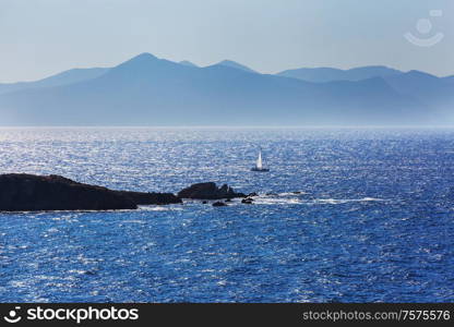 Beautiful sea coast in Turkey. Amazing natural landscapes along Lycian hiking way.