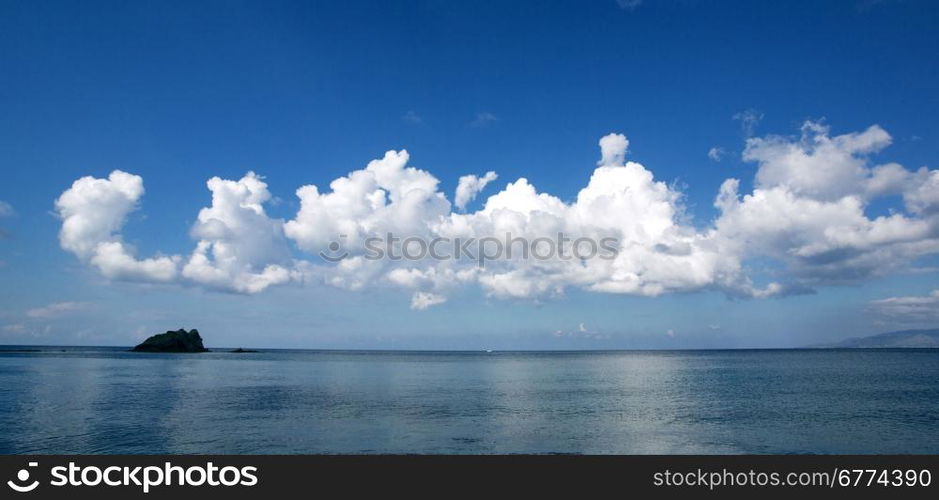 Beautiful sea, islands and clouds sky